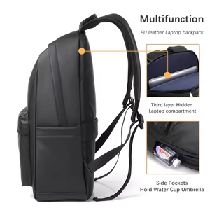 Custom New Designer Unisex Durable Travel Waterproof PU Leather Zipper Portable School Bag Business Casual Sports Students - Product Image 5