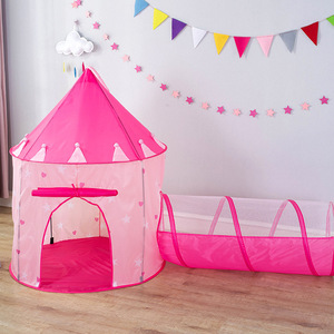 Set de Juego 3 en 1: Túnel de Gateo, Piscina de Pelotas y Carpa de Juegos con Diseño de <span class=keywords><strong>Castillo</strong></span> de Princesa Rosa para Niños, Ideal para Diversión en Interiores y Exteriores - Product Image 4