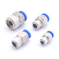 Raccord pneumatique droit en laiton nickelé série PC, filetage mâle NPT, connexion rapide à une touche pour tuyau d'air