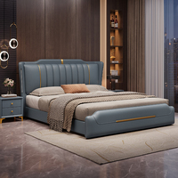 Modernes Luxuriöses Komfortables Bett mit Kiefernholzrahmen, King-Size, Lederpolsterung, Gesteppt, mit Stauraum, Weicher Bettkasten, Langlebig 3-5 Jahre