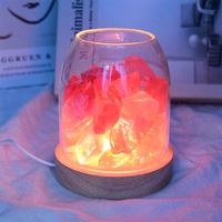 Diffuseur d'huiles essentielles sans flamme, écologique, longue durée, aromathérapie, lampe de nuit USB en verre, bois, pierre, cristal
