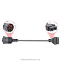 Cable de Diagnóstico para Escáner de Camiones OBD2 de 16 Pines Hembra a 9 Pines Macho para J1939