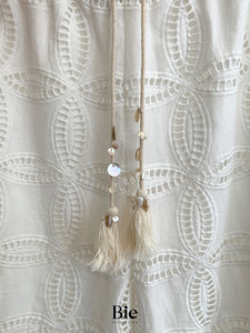 <span class=keywords><strong>Pantaloni</strong></span> Larghi da Donna <span class=keywords><strong>in</strong></span> Cotone Bianco <span class=keywords><strong>con</strong></span> <span class=keywords><strong>Elastico</strong></span> <span class=keywords><strong>in</strong></span> <span class=keywords><strong>Vita</strong></span> e Nappe, Nuovi <span class=keywords><strong>Pantaloni</strong></span> Casual <span class=keywords><strong>con</strong></span> Fettuccia 2025 - Product Image 3