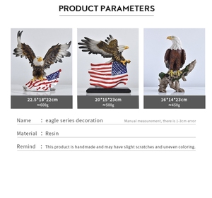 Escultura de águila de poliresina personalizada, artesanía de resina, decoración Patriótica para el 4 de julio, día de la Independencia Americana, gnomos, <span class=keywords><strong>perro</strong></span>, estatua de Águila - Product Image 5