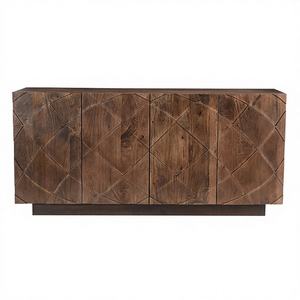 Buffet vintage en bois massif de style transitionnel avec une touche rustique, meuble pour la salle à manger, le salon, le bar et le bureau à domicile - Product Image 1