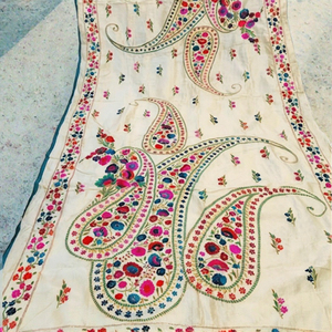 Ethnic Embroidered Cotton <b>Shawl</b> With Paisley Floral Pattern For <b>Women</b> Long Scarf All Seasons Daily Wear - Product Image 2