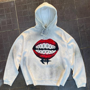 Men's 100% Cotton Heavyweight French Terry Sweatshirt <b>Oversized</b> Streetwear Printed Pullover <b>Hoodies</b> - Product Image 1