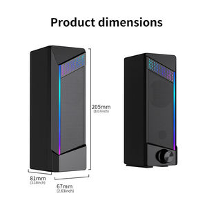 Barra de Sonido USB de Plástico ABS con Luz RGB de 6W OEM para Juegos de Computadora y PC - Product Image 3