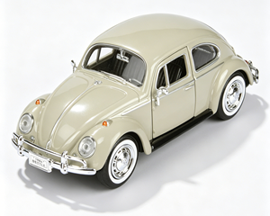 Modellino Auto Classica Retrò Europea in Scala 1:24, Compatta in Lega Pressofusa, Beige, Simulazione Vintage per Città - Product Image 2
