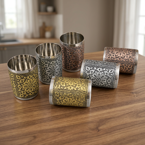 Verre en acier inoxydable à motif floral, double paroi, design bohème, cadeau de fête, vaisselle unisexe - Product Image 2