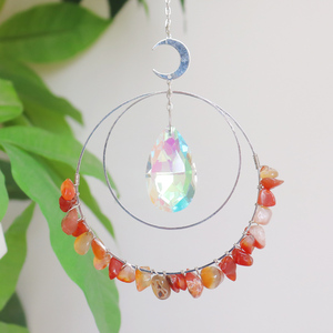 Attrape-soleil en pierre naturelle, améthyste, obsidienne, créateur d'arc-en-ciel prismatique, design Feng Shui, Halloween et Noël - Product Image 5