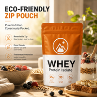 Sacs refermables en papier kraft biodégradable compostable à 100% imprimés sur mesure respectueux de l'environnement pour l'emballage de chewing-gum, de pizza, de lait