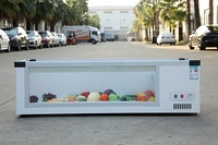 Pendingin Salad pintu kaca lemari es kulkas, Counter Top Freezer portabel komersial kecil, pendingin Salad untuk Display