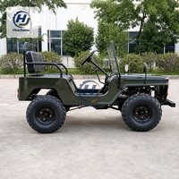 Mini Jeep Vintage Rétro 150CC à Essence, Véhicule Tout-Terrain à Transmission par Chaîne, Personnalisé par l'Usine de Hainan, Idéal pour les Balades Décontractées