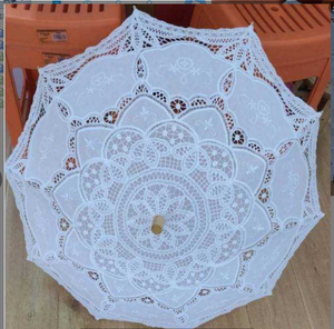 Parasol de mariage en dentelle blanche en gros, parasols en tissu pour mariage - Product Image 3