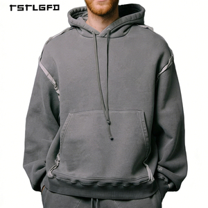 Unisex Autumn Casual Terry 100% Cotton Breathable Sweatsuit Hoodie <b>Sweatpants</b> <b>Set</b> Baggy Tracksuit Men Oversized Solid Custom - Product Image 3