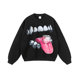 Hoodie d'hiver oversize unisexe à capuche, style streetwear américain vintage, délavé et à imprimé ludique, pour le marché transfrontalier - Product Image 1