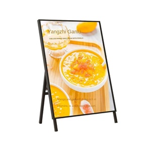 Afficheur <span class=keywords><strong>LED</strong></span>, panneau d'affichage, verre trempé, cadre métallique pliable, support de sol, station de recharge mobile verticale, boîte lumineuse, publicité - Product Image 1