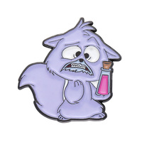 Großhandel Metall-Cartoon-Pins: Niedliche Lila Eichhörnchen-Zaubertrank-Serie Anime-Merchandise Broschen, Einzigartige Tier-Pins für Pullover