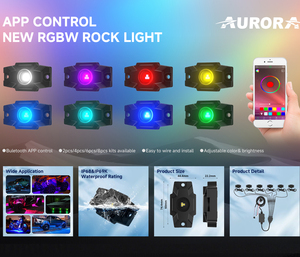 Aurora thiết kế mới RGBW <span class=keywords><strong>LED</strong></span> Rock Bộ dụng cụ ánh sáng cho xe máy off-road - Product Image 6