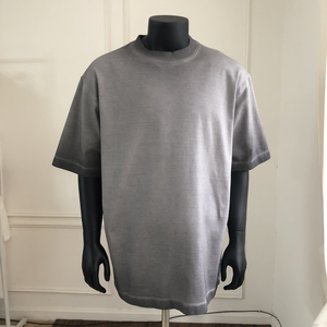 Logo personalizzato 100% con lavaggio acido in cotone <span class=keywords><strong>Vintage</strong></span> <span class=keywords><strong>stile</strong></span> oversize manica corta allentata caldo estivo Streetwear <span class=keywords><strong>abbigliamento</strong></span> da <span class=keywords><strong>uomo</strong></span> t-shirt - Product Image 4