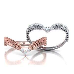 Anello F463 in oro bianco con diamante taglio brillante rotondo, colore G naturale, gioiello romantico da fidanzamento per donna - Product Image 4