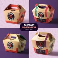 Emballages alimentaires en papier jetables personnalisés avec revêtement UV, gaufrage, échantillon gratuit, logo personnalisé pour la restauration rapide à emporter