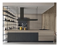 Meuble de cuisine de luxe en bois mélaminé PVC avec évier et plan de travail