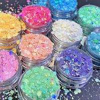Paillettes laser macaron mélangées, paillettes irisées épaisses pour résine, shaker, nail art, bricolage, décoration, flocons en gros