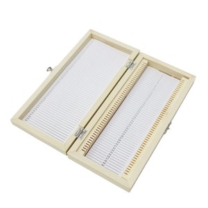 Biological slide box, <b>microscope</b> wooden 50-slide holder, specimen box, hardware accessories, lock. - Product Image 2