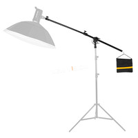 Bras télescopique professionnel pour studio photo 84-148 cm / 33-58 pouces avec support et sac de sable pour flash/boîte de 10 kg incluse