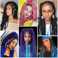 Cheveux à Tresser Synthétiques Yaki Prédéfinis Doux et Lisses Africains TZ Tresses Jumbo Crochets, Trame Simple, 48 Pouces, 180g, Vente en Gros