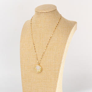 18K Gold <strong>Necklace</strong> Dainty Fine Jewelry Vintage Style for Women Men Titanium Steel Gold Edge Ornaments <strong>Jade</strong> Stone Pendant <strong>Necklace</strong> - Product Image 5