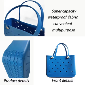 Sac fourre-tout de plage en silicone EVA à trou C-R-O-C de grande capacité Sac à main de supermarché étanche Sac à main de plage de grande capacité - Product Image 6