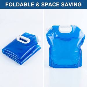 Poche à eau compacte <span class=keywords><strong>pliable</strong></span> de 5 L, sac de stockage d'eau anti-fuite pour le cyclisme et les randonnées d'une journée - Product Image 6