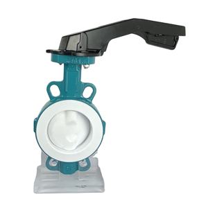 Vanne papillon industrielle manuelle à corps divisé en acier inoxydable SS304/DI avec siège en PTFE 8'' PN16, facile à remplacer <span class=keywords><strong>et</strong></span> à faible coût d'entretien - Product Image 6