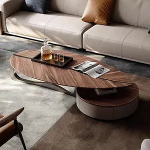 wholesale modern living room furniture designer timber teak root wood coffee table set for home villa