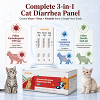 Kit de test triple fœtal pour chatons : Panleucopénie féline, Coronavirus, Giardia (FPV, FCoV, GIA Ag) - Urgence