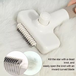 3-In-1 <b>Pet</b> Grooming <b>Brush</b> Kit For Cats Multifunctional Shedding Comb Gentle On Hands Plastic Design - Product Image 5
