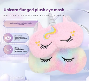 <span class=keywords><strong>Antifaz</strong></span> <span class=keywords><strong>de</strong></span> Peluche con Diseño <span class=keywords><strong>de</strong></span> <span class=keywords><strong>Unicornio</strong></span> <span class=keywords><strong>para</strong></span> <span class=keywords><strong>Niñas</strong></span> y Jóvenes, Personalizable con Logotipo, Bloquea la Luz - Product Image 1