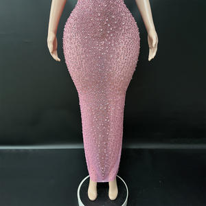 Fornitore all'Ingrosso <span class=keywords><strong>Online</strong></span> Novance Y4434 Abito da Sera Lussuoso Rosa Completamente tempestato di Gioielli con Allacciatura al Collo Elegante Abito da <span class=keywords><strong>Donna</strong></span> per Compleanno - Product Image 6