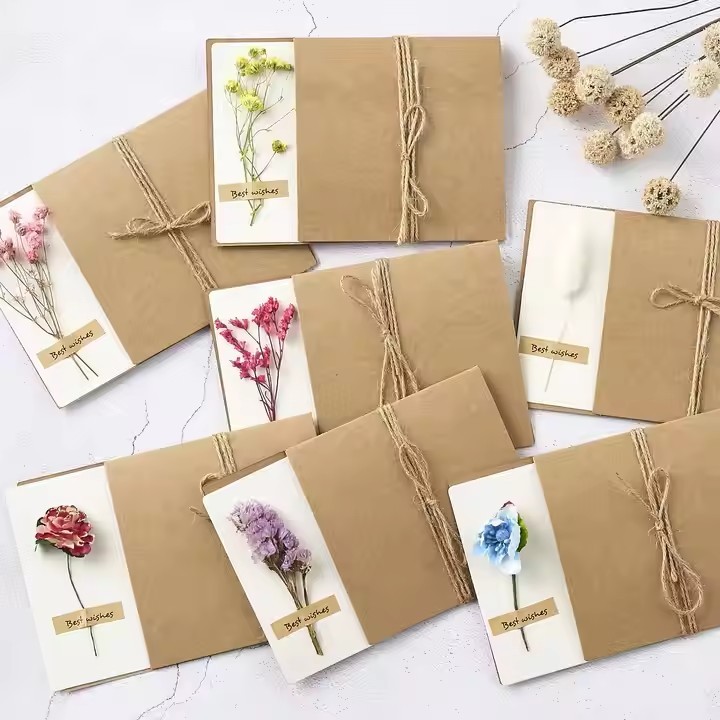 Handmade Kraft Paper Greeting Card Retro