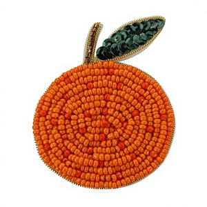 Broche de Moda de Diseño con Aplique de Fruta de Imitación de Perla Hecho a Mano, Chapado en Plata, de Aleación Naranja, Accesorio al por Mayor - Product Image 1