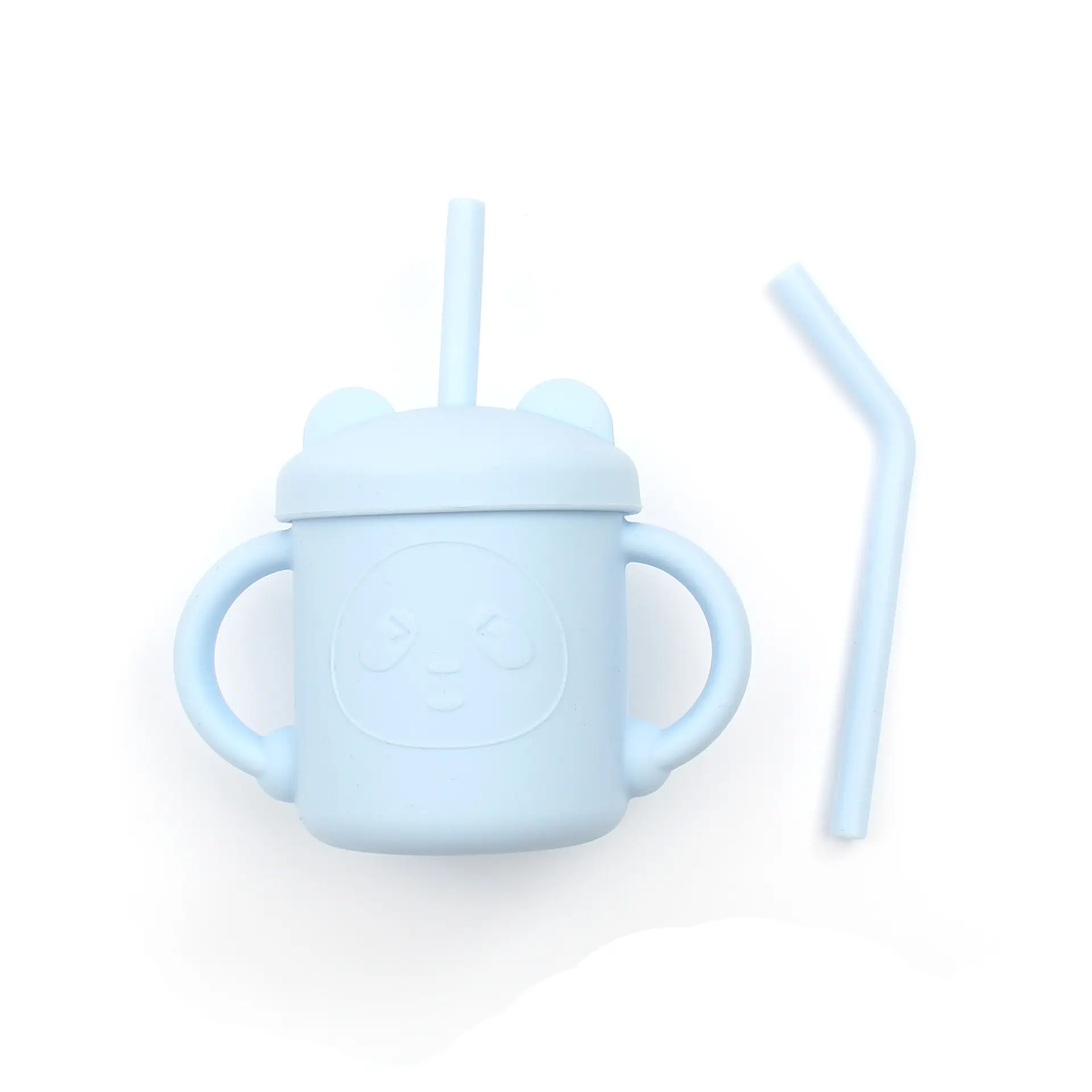 Контейнер для хранения еды, силиконовая чашка для закусок для малышей, портативная многоразовая тренировочная трубочка и ручка, силиконовая чашка для воды