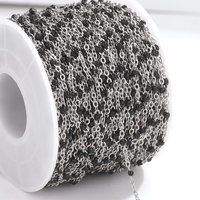 Chaîne de perles de goutte en émail croix plate en acier inoxydable faite à la main chaîne sans fondu pour la fabrication d'accessoires de bijoux
