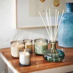 Bosque Mediterráneo Reed Diffuser Set <b>250ml</b> Round Green <b>Glass</b> <b>Bottle</b> Eco-Friendly Fragrance - Product Image 5