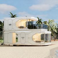 Cabine mobile de luxe personnalisée à double étage en aluminium, type capsule spatiale, pour hôtels, maisons préfabriquées, maisons sur la mer et cabines Apple