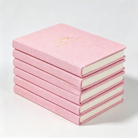 Carnet A5 en tissu de lin à couverture rigide avec impression dorée en relief de haute qualité, journal ligné pour le bien-être, vente en gros en vrac