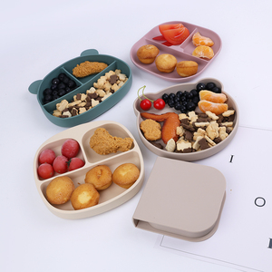 Assiette de produits pour bébé allant au micro-ondes, assiettes douces et mignonnes pour tout-petits, assiettes en silicone à succion, assiettes personnalisées pour bébé. - Product Image 1