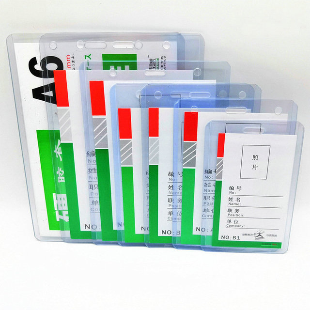 2.25*3.5" PVC Hard Case Game Bank Card Pouch Keep Storage Clear Pocket Staff Badge ID Card Holder